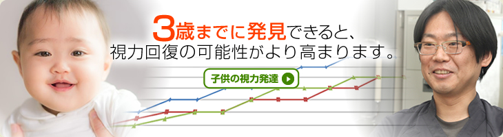 3歳までに発見できると、視力回復の可能性がより高まります